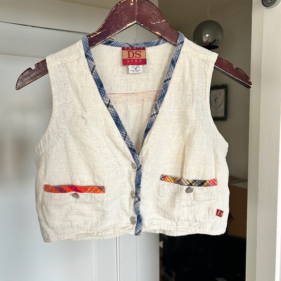 Twin set linen cream Nepalese stitching S - Picture 1 of 4